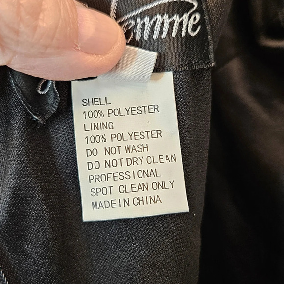 La Femme Womens Gown Sz 12 Black Thigh High Slit Built In Cups Spagetti Strap - Picture 11 of 11